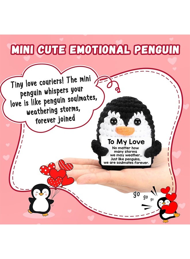 Handmade Crochet Penguin Gift, Cute Romantic Present for Him or Her, Boyfriend, Girlfriend, Husband, Wife, I Love You Anniversary, Birthday, Wedding, or Easter Gift for Couples - Image 2